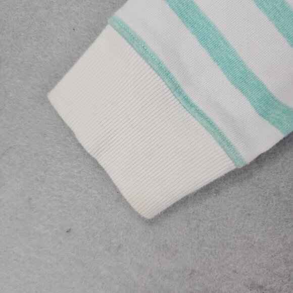 Disney Parks Sweatshirt Girls L Aqua Striped Full Zip Disneyland Minnie Mickey - Picture 6 of 16